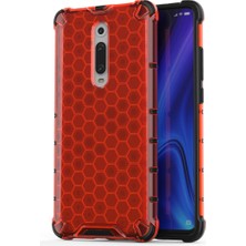 4U Sky Petek Deseni Tpu+Pc Hibrit Şok Geçirmez Telefon Xiaomi Redmi K20/REDMI K20 Pro/mi 9t/mi 9t Pro-Kırmızı (Yurt Dışından)