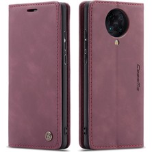 4U Sky Xiaomi Redmi K30 Pro/poco F2 Pro-Dark Kırmızı Için Otomatik Emilmiş Deri Kılıf (Yurt Dışından)