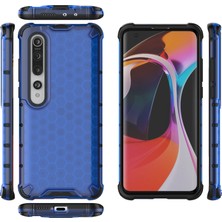 4U Sky Petek Deseni Şok Geçirmez Tpu+Pc Combo Kılıfı Xiaomi Mi 10-Blue (Yurt Dışından)