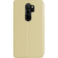 4U Sky Dmx Çapraz Doku Pu Deri Stand Kılıfı Xiaomi Için Kart Yuvası Redmi Note 8 Pro-Gold (Yurt Dışından)