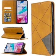 4U Sky Geometrik Desen Stand Deri Kartı Tutucu Xiaomi Redmi 8-Brown (Yurt Dışından)