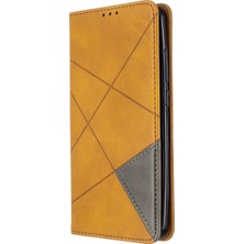 4U Sky Geometrik Desen Stand Deri Kartı Tutucu Xiaomi Redmi 8-Brown (Yurt Dışından)