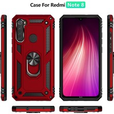 4U Sky Dönebilir Yüzük Kickstand Armor Pc+Tpu Xiaomi Redmi Için Hibrit Kılıf Not 8-Kırmızı (Yurt Dışından)