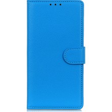 4U Sky Litchi Cilt Cüzdan Stand Deri Kapak Kılıfı Xiaomi Redmi Note 8-Blue (Yurt Dışından)