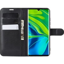 4U Sky Xiaomi Mi Için Litchi Skin Deri Cüzdan Kılıfı Not 10/mi Not 10 Pro/mi Cc9 Pro-Black (Yurt Dışından)