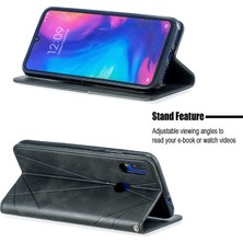 4U Sky Xiaomi Redmi Için Geometrik Desen Deri Kart Tutucu Kılıf Not 7/note 7 Pro (Hindistan)/not 7s-Black (Yurt Dışından)