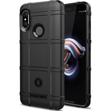 4U Sky Anti-Shock Square Izgara Dokusu Yumuşak Tpu Cep Telefonu Xiaomi Için Redmi Not 5 Pro (Çift Kamera)/redmi Note 5 (Çin) -Black (Yurt Dışından)