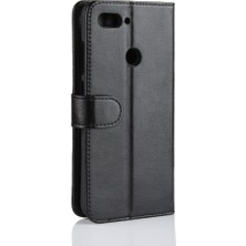 4U Sky Crazy Horse Cüzdan Standı Deri Cep Telefonu Xiaomi Mi 8 Lite/mi 8 Gençlik (Mı 8x) -Black (Yurt Dışından)