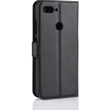 4U Sky Litchi Doku Cüzdan Deri Mobil Kılıf Xiaomi Mi 8 Lite/mi 8 Gençlik (Mı 8x) -Black (Yurt Dışından)