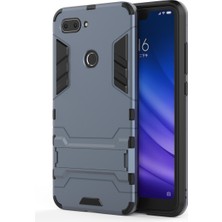 4U Sky Serin Koruma Kickstand Pc Tpu Cep Telefon Kapağı Xiaomi Mi 8 Lite/xiaomi Mi 8 Gençlik (Mı 8x) -Dark Mavi (Yurt Dışından)