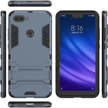 4U Sky Serin Koruma Kickstand Pc Tpu Cep Telefon Kapağı Xiaomi Mi 8 Lite/xiaomi Mi 8 Gençlik (Mı 8x) -Dark Mavi (Yurt Dışından)