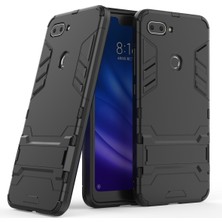 4U Sky Serin Koruma Kickstand Pc Tpu Hibrit Kılıfı Xiaomi Mi 8 Lite/xiaomi Mi 8 Genç (Mı 8x) -Black (Yurt Dışından)