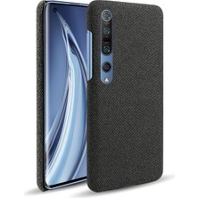 4U Sky Xiaomi Mi 10/mi 10 Pro-Black Için Kumaş Kaplamalı Plastik Sert Telefon Kabuğu (Yurt Dışından)