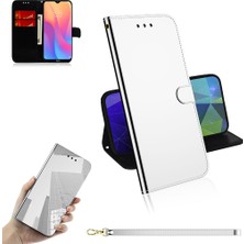 4U Sky Ayna Benzeri Yüzey Cüzdanı Xiaomi Redmi 8A-SILVER Için Deri Deri Kapağı (Yurt Dışından)