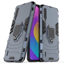 4U Sky Serin Koruma Halka Tutucu Kickstand Plastik Tpu Combo Kılıf Xiaomi Mi 9 Lite/ Mi Cc9/ Mi Cc9 Meitu Edition-Blue (Yurt Dışından)