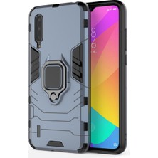 4U Sky Serin Koruma Halka Tutucu Kickstand Plastik Tpu Combo Kılıf Xiaomi Mi 9 Lite/ Mi Cc9/ Mi Cc9 Meitu Edition-Blue (Yurt Dışından)