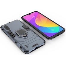 4U Sky Serin Koruma Halka Tutucu Kickstand Plastik Tpu Combo Kılıf Xiaomi Mi 9 Lite/ Mi Cc9/ Mi Cc9 Meitu Edition-Blue (Yurt Dışından)