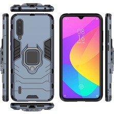 4U Sky Serin Koruma Halka Tutucu Kickstand Plastik Tpu Combo Kılıf Xiaomi Mi 9 Lite/ Mi Cc9/ Mi Cc9 Meitu Edition-Blue (Yurt Dışından)