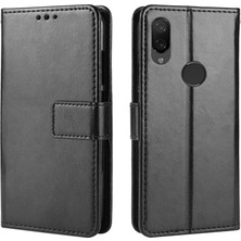 4U Sky Xiaomi Redmi Için Çılgın At Deri Cüzdan Kılıfı Not 7s /not 7 /not 7 Pro (Hindistan) -Black (Yurt Dışından)