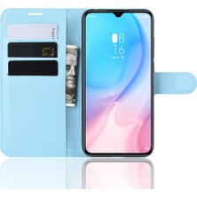 4U Sky Xiaomi Mi Cc9/ Mi Cc9 Meitu Edition/ Mi 9 Lite-Light Mavi Için Litchi Skin Deri Cüzdan Kılıfı (Yurt Dışından)