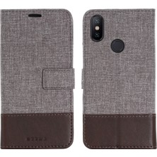 4U Sky Xiaomi Mi A2/mi 6x-Brown Için Pu Deri Tuval Ekleme Standı Mobil Kabuk (Yurt Dışından)