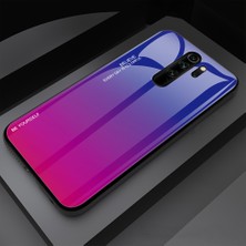 4U Sky Xiaomi Redmi Için Gradyan Renk Temsillenmiş Cam Tpu+Pc Hücre Kabuğu Not 8 Pro-Mavi Mor (Yurt Dışından)