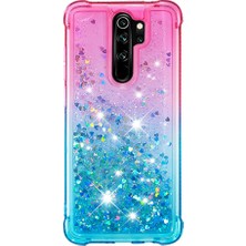 4U Sky Xiaomi Redmi Için Gradyan Glitter Tozu ve Tpu Telefon Kılıfı Not 8 Pro-Rose Mavi (Yurt Dışından)