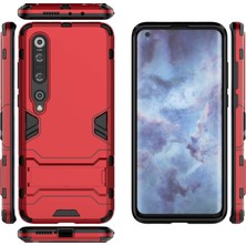 4U Sky Xiaomi Mi 10 Pro-Red Için Kickstand ile Cool Guard Hibrid Pc+Tpu Mobil Kılıf (Yurt Dışından)