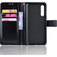 4U Sky Çılgın At Doku Cüzdan Deri Flip Case, El Kayışı ile Flow Pone Xiaomi Mi Cc9/ Mi Cc9 Meitu Edition/ Mi 9 Lite-Black (Yurt Dışından)