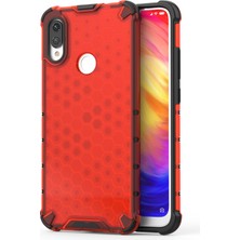 4U Sky Petek Deseni Şok Geçirmez Tpu+Pc Xiaomi Redmi Için Hybrid Telefon Kılıfı Not 7/note 7 Pro (Hindistan)/not 7s-Red (Yurt Dışından)