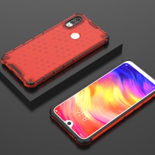 4U Sky Petek Deseni Şok Geçirmez Tpu+Pc Xiaomi Redmi Için Hybrid Telefon Kılıfı Not 7/note 7 Pro (Hindistan)/not 7s-Red (Yurt Dışından)