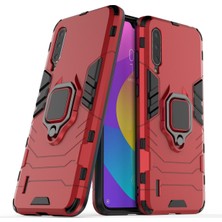 4U Sky Serin Koruma Halka Tutucu Kickstand Plastik Tpu Combo Kılıfı Xiaomi Mi 9 Lite/ Mi Cc9/ Mi Cc9 Meitu Sürüm-Kırmızısı (Yurt Dışından)