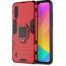 4U Sky Serin Koruma Halka Tutucu Kickstand Plastik Tpu Combo Kılıfı Xiaomi Mi 9 Lite/ Mi Cc9/ Mi Cc9 Meitu Sürüm-Kırmızısı (Yurt Dışından)