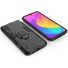 4U Sky Serin Koruma Halka Tutucu Kickstand Plastik Tpu Combo Kılıf Xiaomi Mi 9 Lite/ Mi Cc9/ Mi Cc9 Meitu Edition-Black (Yurt Dışından)