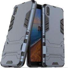 4U Sky Xiaomi Redmi Için Kickstand ile Plastik+Tpu Hibrit Telefon Kabuğu 7A-DARK Mavi (Yurt Dışından)