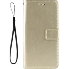 4U Sky Çılgın At Doku Cüzdan Deri Flip Case, El Kayışı ile Xiaomi Mi Cc9/ Mi Cc9 Meitu Edition/ Mi 9 Lite-Gold Için (Yurt Dışından)