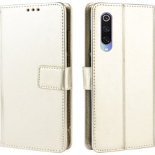 4U Sky Çılgın At Doku Cüzdan Deri Flip Case, El Kayışı ile Xiaomi Mi Cc9/ Mi Cc9 Meitu Edition/ Mi 9 Lite-Gold Için (Yurt Dışından)