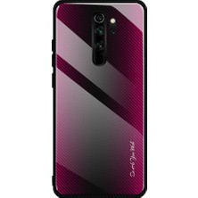 4U Sky Doku Gradyan Pc Temperli Cam Geri+Yumuşak Tpu Kenar Telefon Kılıfı Xiaomi Redmi Note 8 Pro-Rose (Yurt Dışından)