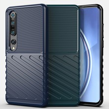 4U Sky Xiaomi Mi 10 Pro-Blue Için Twill Doku Yumuşak Tpu Geri Kılıf (Yurt Dışından)