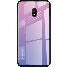 4U Sky Xiaomi Redmi 8A-PINK Mor Için Gradyan Renk Temsilli Cam+Pc+Tpu Combo Kılıf (Yurt Dışından)