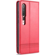 4U Sky Xiaomi Mi 10/10 Pro Telefon Kapak Kırmızısı Için Otomatik Emilmiş Deri Cüzdan Stand Kılıfı (Yurt Dışından)