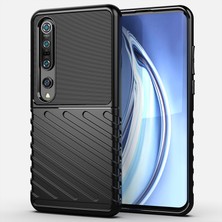 4U Sky Xiaomi Mi 10 Pro-Black Için Twill Doku Yumuşak Tpu Geri Kılıf (Yurt Dışından)