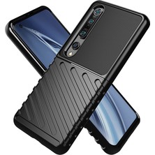 4U Sky Xiaomi Mi 10 Pro-Black Için Twill Doku Yumuşak Tpu Geri Kılıf (Yurt Dışından)