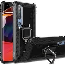 4U Sky Parmak Kickstand Damla Damalı Tpu Koruyucu Telefon Kılıfı Xiaomi Mi 10/mi 10 Pro-Black (Yurt Dışından)