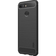 4U Sky Karbon Fiber Doku Fırçalı Tpu Telefon Kılıfı Xiaomi Mi 8 Lite/mi 8 Gençlik (Mı 8x) -Black (Yurt Dışından)