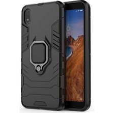 4U Sky Serin Koruma Yüzüğü Kickstand Pc Tpu Xiaomi Redmi 7A-BLACK Için Hibrit Kılıf (Yurt Dışından)