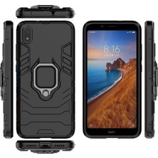 4U Sky Serin Koruma Yüzüğü Kickstand Pc Tpu Xiaomi Redmi 7A-BLACK Için Hibrit Kılıf (Yurt Dışından)