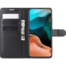 4U Sky Xiaomi Redmi K30 Pro/poco F2 Pro-Black Için Litchi Skin Deri Cüzdan Stand Kılıfı (Yurt Dışından)