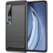 4U Sky Şok Emilim 1.8mm Hava Yastığı Tpu Kasa Fırçalanmış Yüzey Karbon Fiber Doku Telefon Koruyucusu Xiaomi Mi 10 5g/mi 10 Pro 5g-Black (Yurt Dışından)