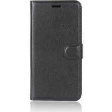 4U Sky Xiaomi Redmi Için Litchi Cilt Cep Telefonu Deri Cüzdan Kılıfı Not 5 Pro (Çift Kamera)/redmi Note 5 (Çin) -Black (Yurt Dışından)